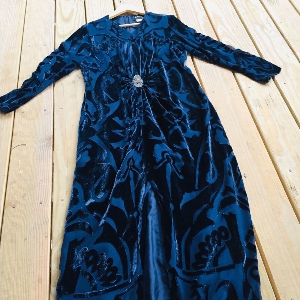Vintage designer Marian Clayden Krystal dress